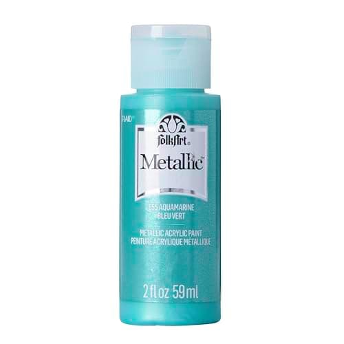 Image of FolkArt Aquamarine Metallic Acrylic Paint, 2 Fluid Ounces