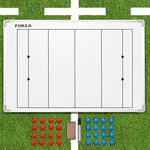 Image of FORZA 90cm x 60cm Sport Coaching Board | 13 Sport Options | Double-Sided Dry Wipe Tactics Board – Includes Magnets, Pen & Eraser (with Carry Bag, Rugby)