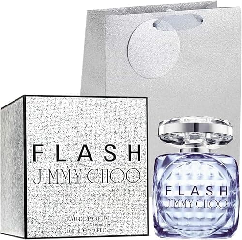 Image of Jimmy Choo Flash Eau de Parfum 100ml, Women’s Luxury Fragrance, Sparkling Floral Scent, Long-Lasting Perfume Spray Bundled with Gift Bag & Krisp Thank You Card | (1 Pack)