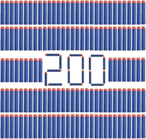 Image of 200 Nerf Refill Bullets Darts - 7.2cm Ammo Pack for Nerf N-strike Elite Series Toy Gun - replacement foam darts for Target Practice