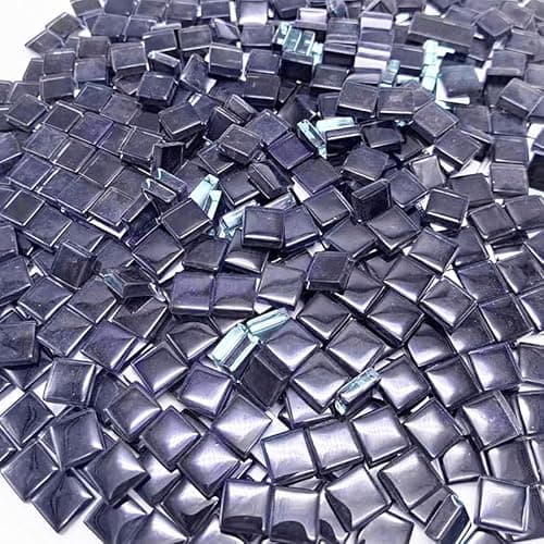 Image of Hozzwhoo 500G/ 1.1LB Bulk Crystal Mosaic Tiles, Assorted Color Opaque Glass Crafts Supplies for DIY Picture Coaster Home Kitchen Bathroom Decoration (0.4x0.4 inch, Black) - 610 Pcs