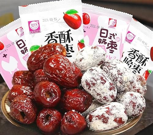 Image of Crispy sweet jujubes,Japanese Milk date 【5/10/20/30packs】Healthy snacks,Dried fruit,Seedless red dates,Nut,milk candy,delicious snack food,Dessert,New Year snack gifts (10packs)