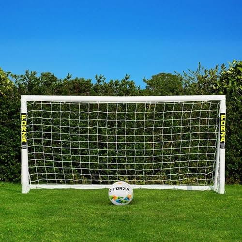 Image of FORZA 8ft x 4ft Football Goal | Durable All Weather uPVC with Quick & Easy Assembly - Optional Target Sheet, Football & Carry Bag - Ideal for Home Gardens and Clubs (Goal and Ball)