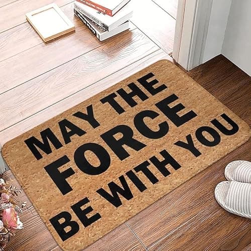 Image of Door Mat Welcome May The Force Be With You Entrance Matting Non-Slip Floor Mat Soft Entrance Rug For Living Room Patio Kitchen 40X60CM