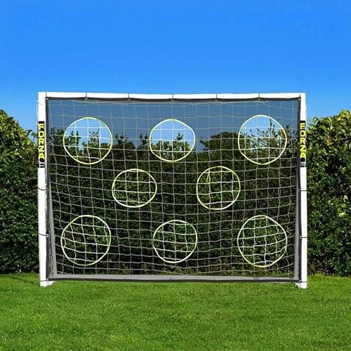 Image of FORZA 8ft x 6ft Football Goal | All Weather uPVC Frame and Durable Net – Optional Target Sheet, Football & Carry Bag - Ideal for Home Gardens & Clubs (Goal and Target Sheet)