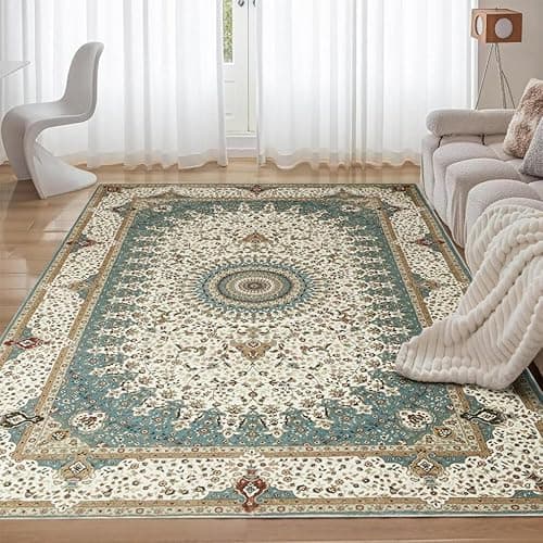 Image of Aspire Homeware Rugs for Bedroom Living Room Large 160x230 cm - Traditional Area Rugs Willow Cashmere Style – Modern Soft Short Pile Vintage Rug - Carpet for Dining Room Easy To Clean