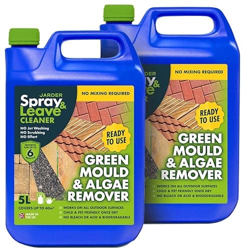 Image of 2 x 5 Litres Jarder Spray & Leave Ready to Use Patio Cleaner - Removes Green Mould and Algae. No Mixing Required - Covers 80 Square Metres.