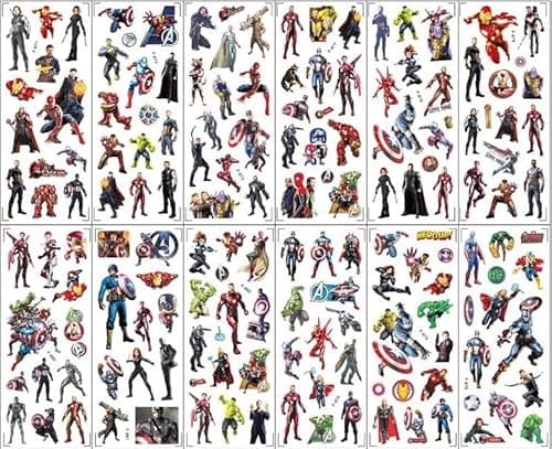 Image of FRESHOER Avenger 3D Stickers for Kids Marvel Puffy Stickers Pack for Scrapbooking Party Bag Fillers Birthday Party Favors Supplies Rewarding Gifts(12 Sheets)