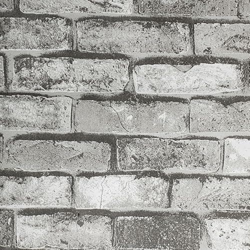 Image of Camiraft Rustic Grey Brick Effect Wallpaper 3D Grey Brick Wall Effect Non-Woven Fabric Pattern Anti-Fouling Texture Wallpape Vintage Slate 9.5m* 0.53m