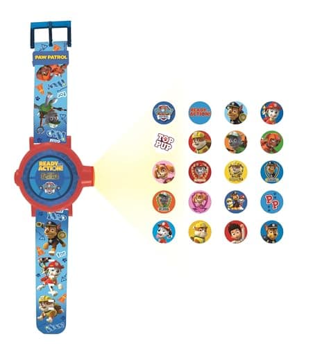 Image of LEXIBOOK Paw Patrol Chase Projection Watch, 20 Images of Your Favourite Characters, Send Code Messages with The projections, Blue/Red, DMW050PA