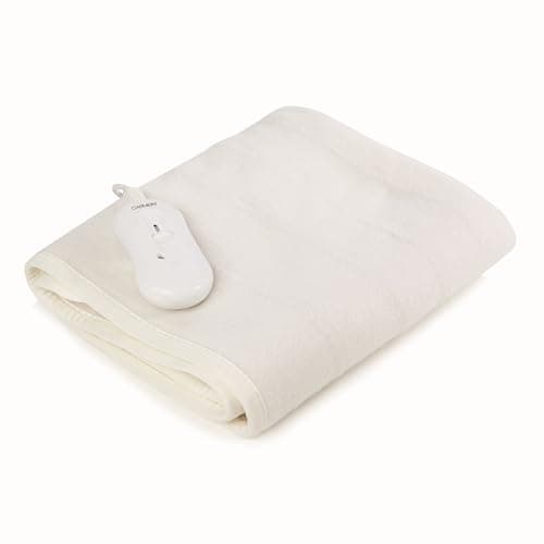 Image of Carmen C81197 King Size Heated Under Blanket with Overheat Protection, 80W, White