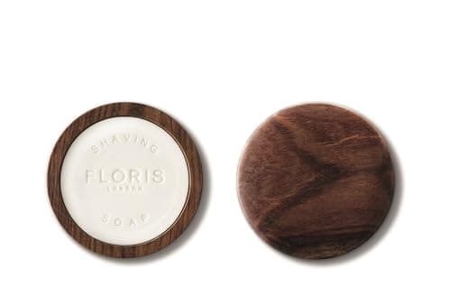 Image of Floris London No.89 Shaving Soap in Wooden Bowl (100g) | Hand Wrapped & Finely Milled | Citrus, Woody Scent | Contains Moisturising Shea Butter | Vegetable Base | Designed to Leave Skin Soft & Scented