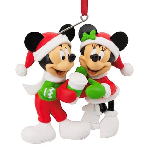 Image of Hallmark Mickey and Minnie Mouse Ornament, Disney Tree Decoration, Disney Hanging Ornament, Christmas Hanging Ornament, Gifts for Christmas