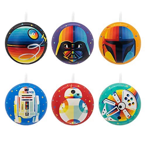 Image of Hallmark Star Wars Tin Ball Christmas Ornaments, Set of 12