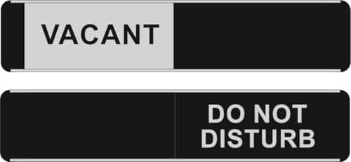 Image of SECO VACANT/DO NOT DISTURB Sliding Door Sign for Meeting Rooms - 255 x 52mm - Aluminium & PVC