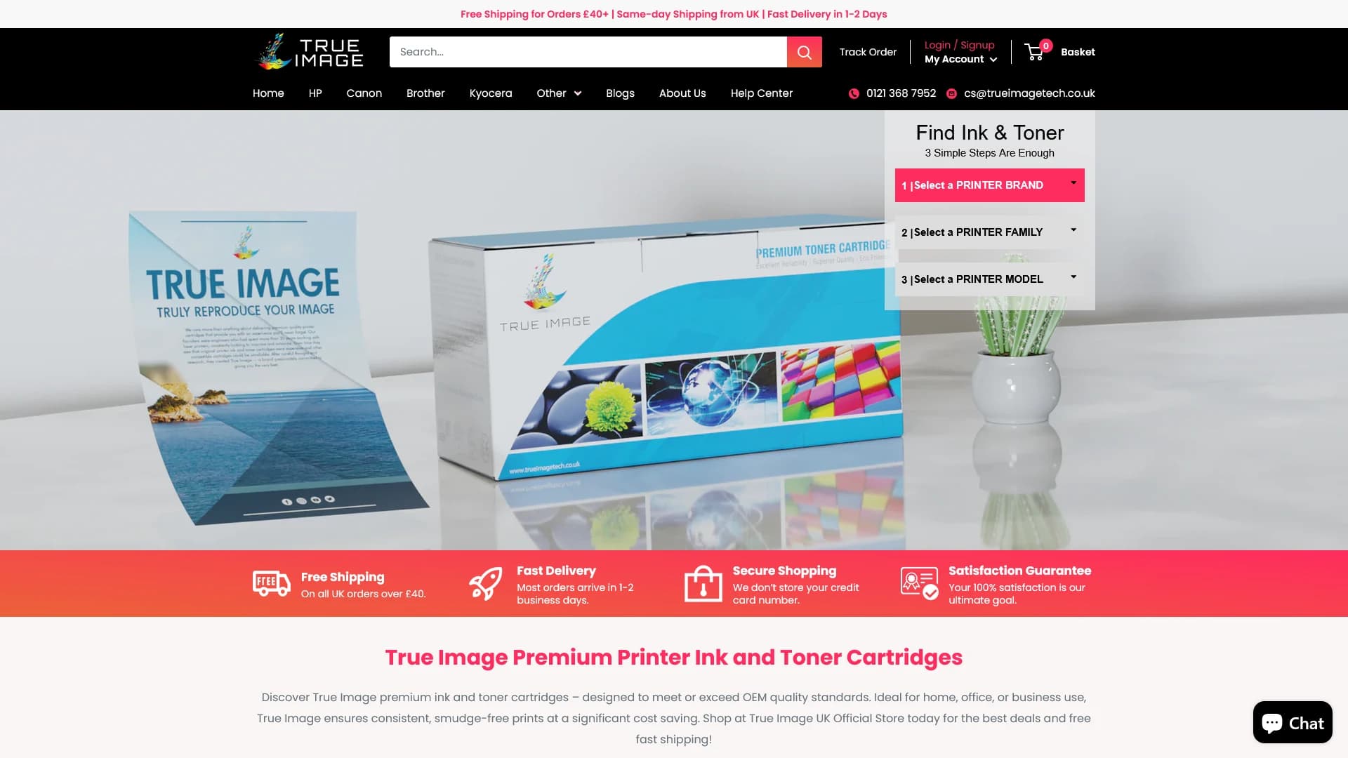 True Image desktop website preview