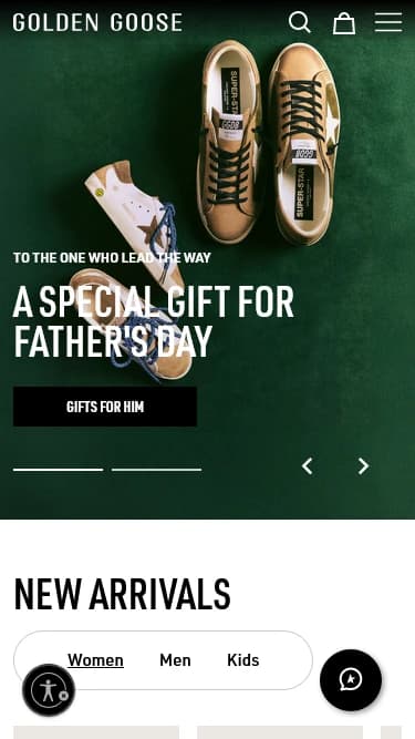 Golden Goose mobile website preview