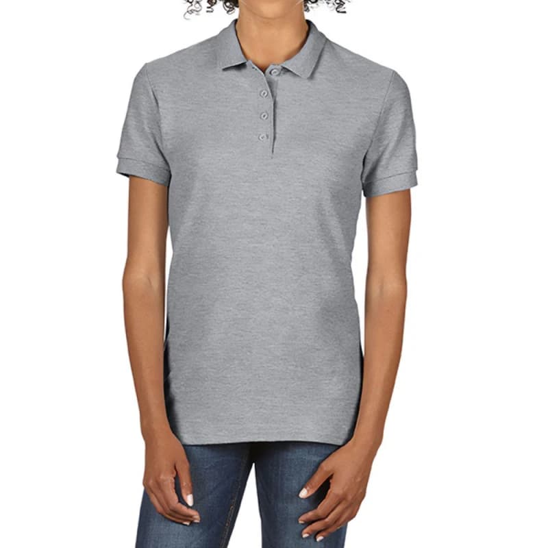 Gildan Double Pique Soft Touch Polo Shirt Grey female