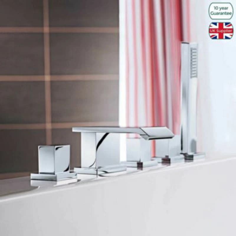 Nes Home Devon Waterfall Deck Mounted 5 Hole Bath Shower Mixer