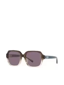 Coach Transparent Brown Rectangle Sunglasses