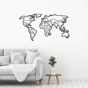 World Map-1 Black Decorative Metal Wall Accessory