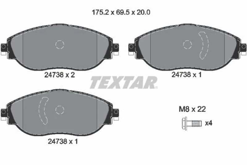 Brake pad set TEXTAR 2473806