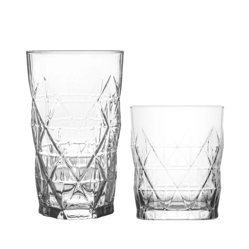 LAV Keops Glassware 12 Piece Set - Clear Clear