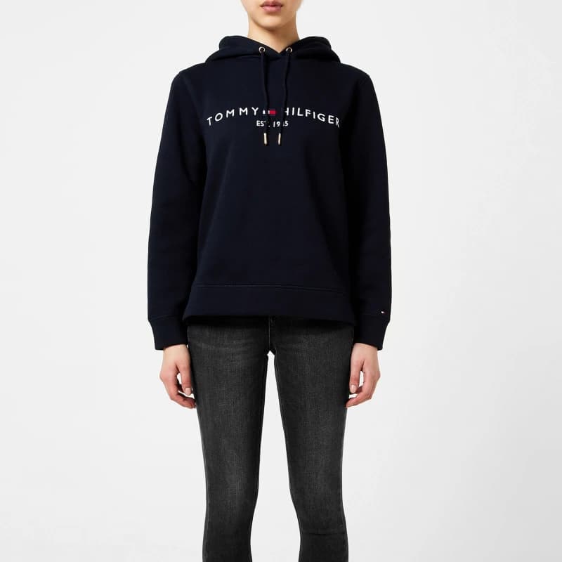 Tommy Hilfiger Cotton Blend Hoodie Navy Women XS;S;XL