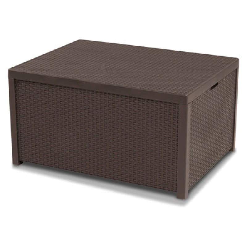 Keter Arica Outdoor Storage Table Box Brown unisex