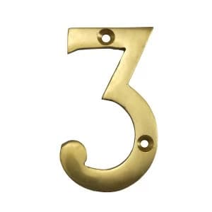Select Hardware Brass House Number 3