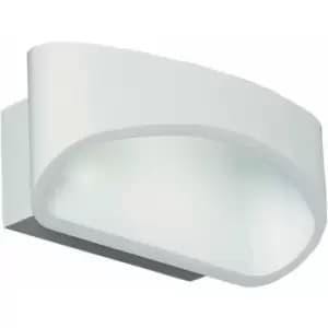 Unique LED Wall Light Warm White Modern Matt White Loop Up & Down Bedside Lamp