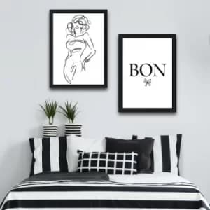 Bon Set Multicolor Decorative Framed Painting (2 Pieces)