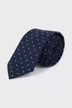 Mens Navy Slim Tonal Spot Tie