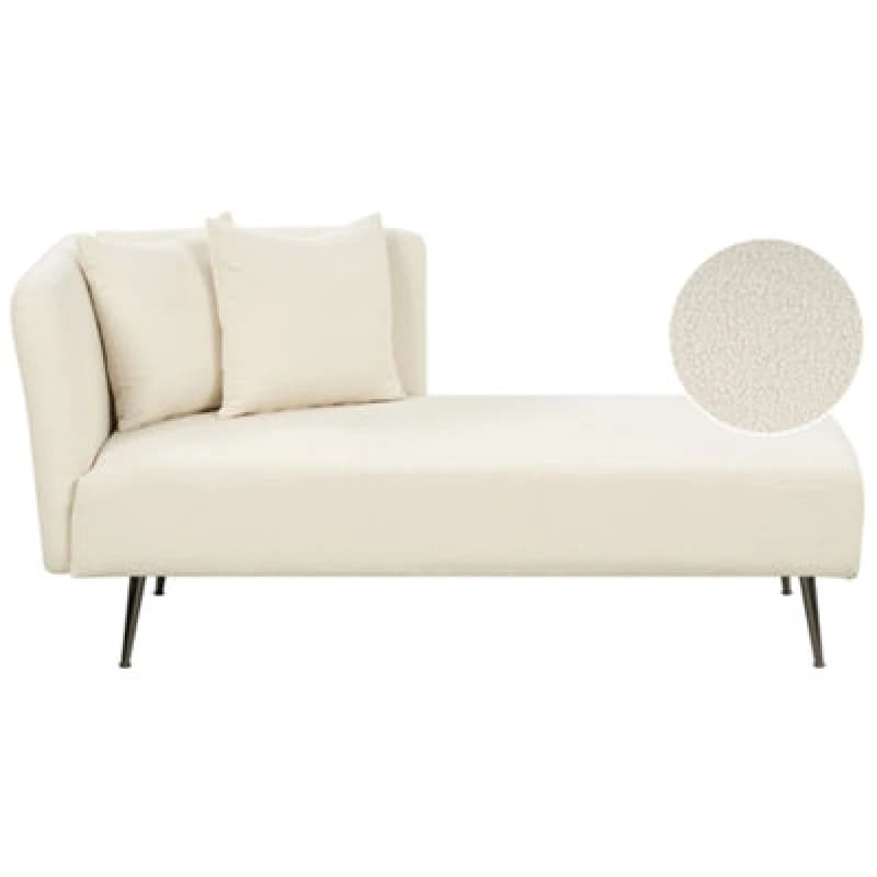 Beliani Left-Hand Chaise Lounge Riom Boucle Off-White