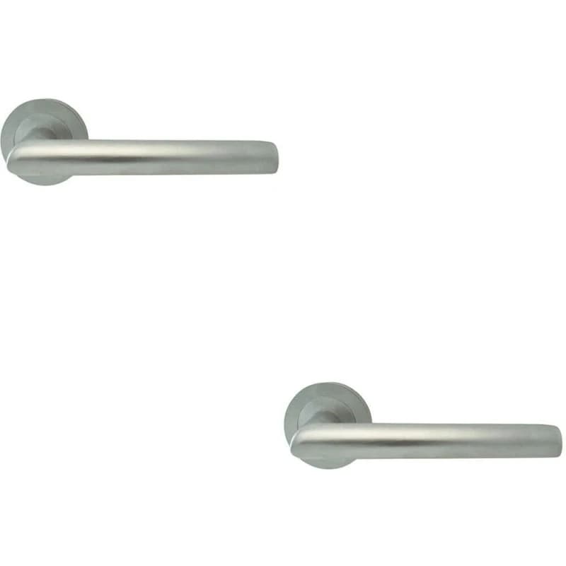 Loops 2x PAIR Straight Mitred Bar Handle on Round Rose Concealed Fix Satin Chrome Multi