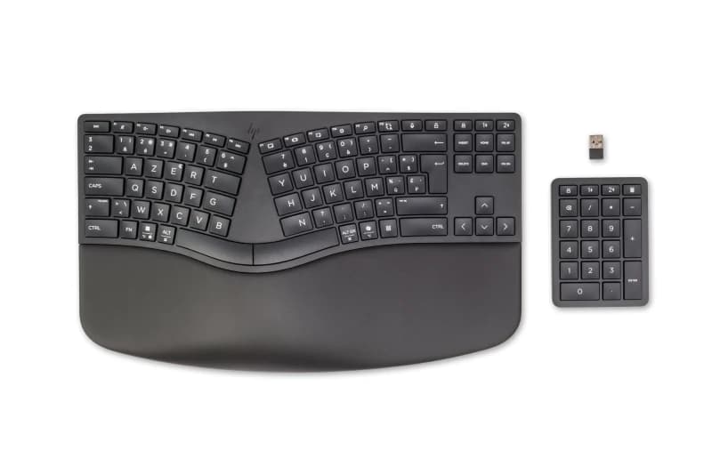 HP 960 Ergonomic Wireless keyboard Home RF Wireless + Bluetooth AZERTY