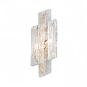 Piemonte 2 Light Wall Sconce Royal Gold, Glass