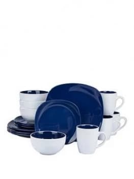 Waterside Blue Nova Square 16 Piece Dinner Set