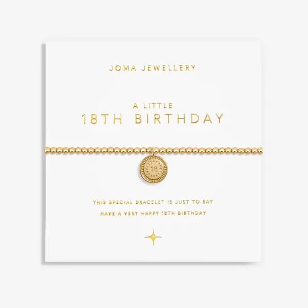 Joma Jewellery A Little 18th Birthday Gold Plated 17.5cm Stretch Brace