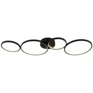 Searchlight Cirque 4 Light LED Ring Flush Light, Matt Black