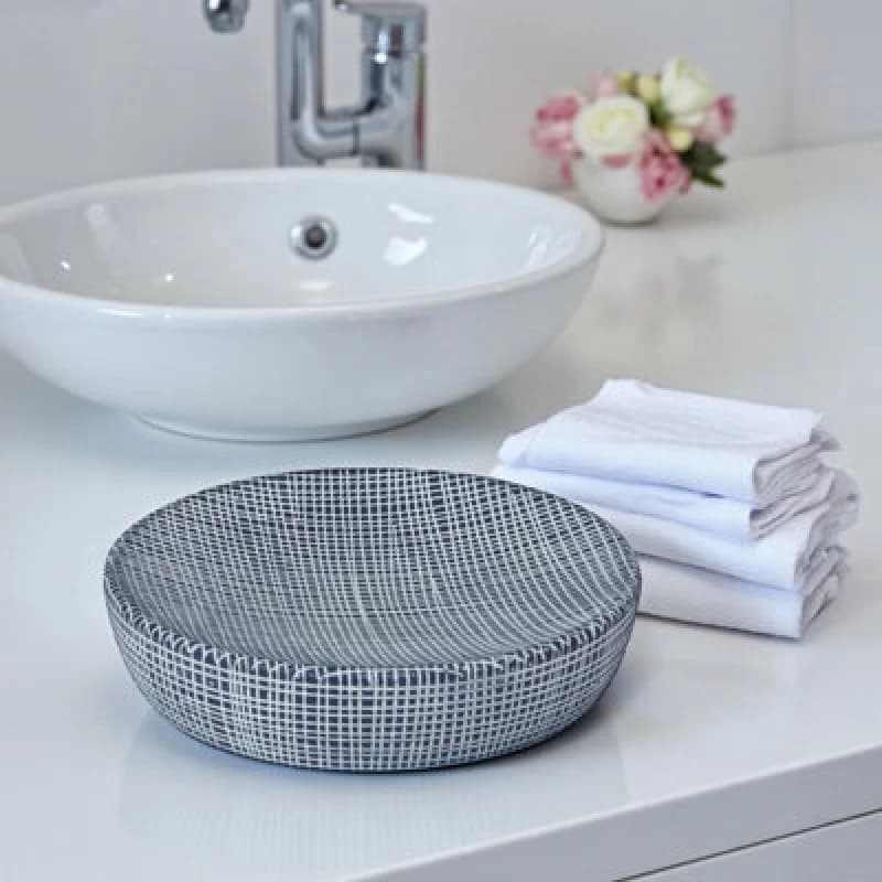 Showerdrape Denim Blue Collection Soap Dish Blue