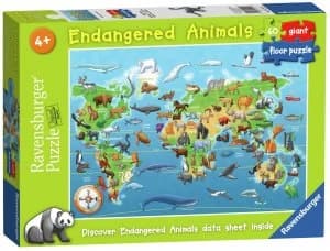 Endangered Animals 60 Piece Floor Puzzlle