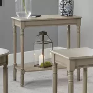 Taupe Pine Wood Rectangle Console Table