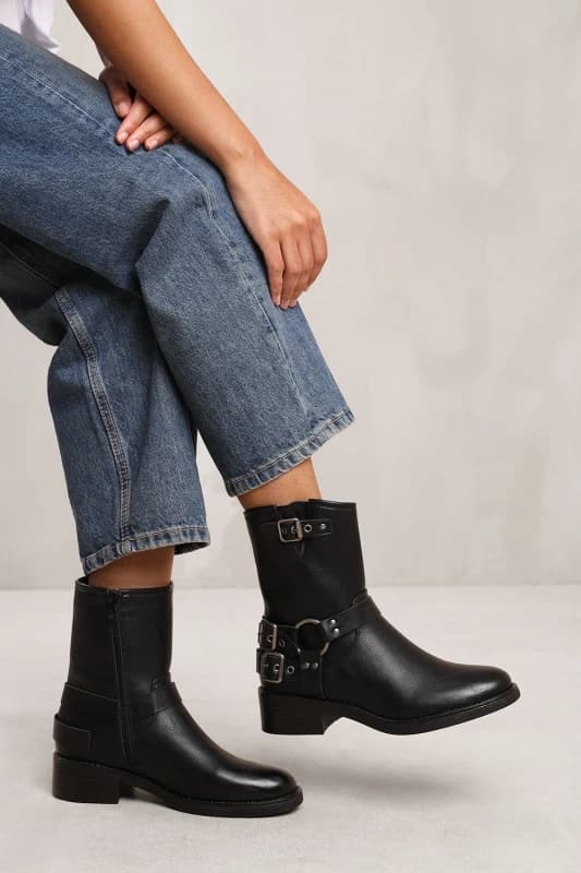 Where's That From 'Micah' Ankle Boot With Buckle Detailing Black