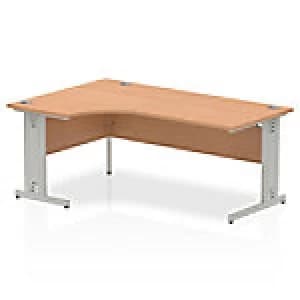 Impulse Cable Managed 1800 Left Hand Crescent Desk Oak