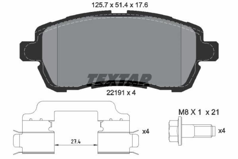 Brake pad set TEXTAR 2219103