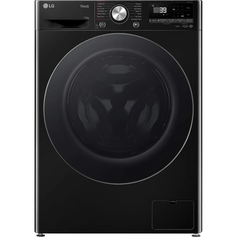 LG Series 4 Pro AI Direct Drive F4Y711NCTN1 11kg Washing Machine with 1400 rpm - Onyx Black - A Rated