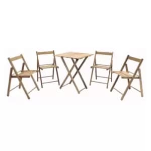 Lille 4 Seater Folding Bistro Set Natural