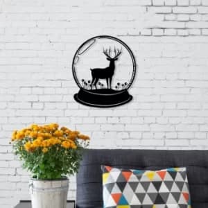 Deer Black Decorative Metal Wall Accessory