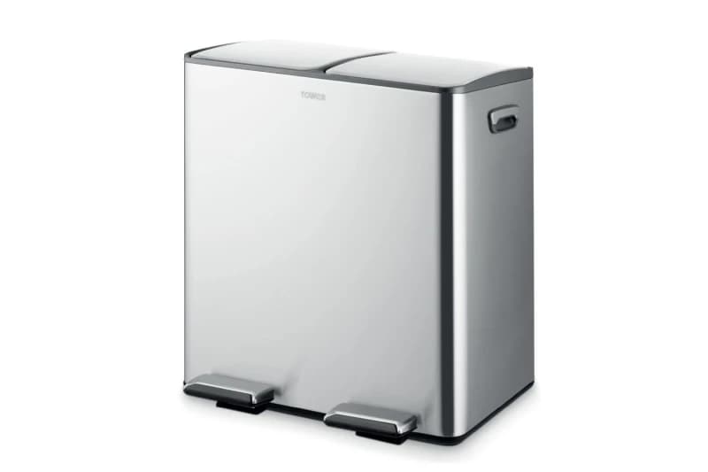 Tower Tower 40L Recycling Pedal Bin Silver Silver - Tower Silver HR22001